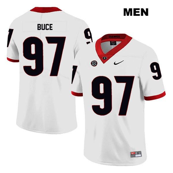 Georgia Bulldogs Men's Brooks Buce #97 NCAA Legend Authentic White Nike Stitched College Football Jersey VQC3156ZW